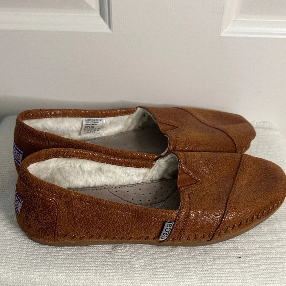 BOBS Brown Slip-On Shoes with faux fur lining